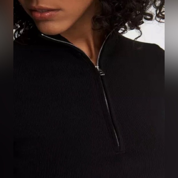 Rag and Bone half zip black ribbed knit dress - Picture 5 of 7